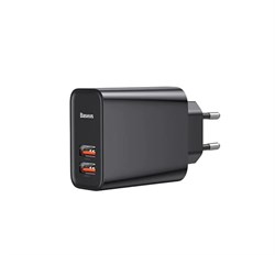 Сетевое зарядное устройство Baseus Speed Dual QC3.0 Quick charger USB+USB 30W черный (CCFS-E01) - фото 12279