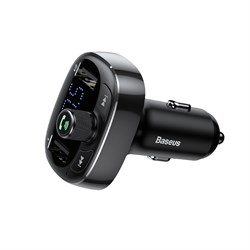 Автомобильное зарядное устройство с FM-трансмиттером Baseus T typed Bluetooth MP3 Charger (CCALL-TM01) черный - фото 12333