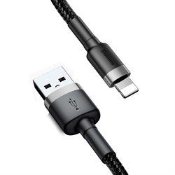 Кабель Baseus Cafule USB - Lightning 2м черный/серый (CALKLF-CG1) - фото 14511