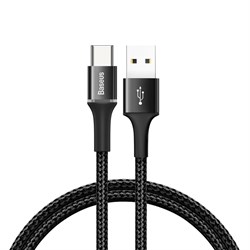 Кабель Baseus Halo Data Cable USB - Type-C 3A 1м черный (CATGH-B01) - фото 14606