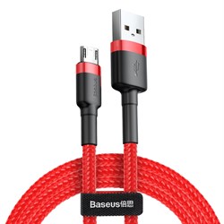 Кабель Baseus Cafule USB - Micro USB 2.4A 1м красный/черный (CAMKLF-B09) - фото 14879
