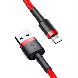 Кабель Baseus Cafule USB - Lightning 2A 2м красный/черный (CALKLF-C09) - фото 15390