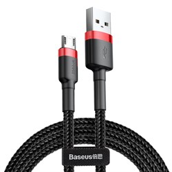 Кабель Baseus Cafule USB - Micro USB 2A 3м черный/красный (CAMKLF-H91) - фото 15704