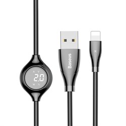 Кабель Baseus Big Eye Digital Display USB - Lightning 1,2м черный (CALEYE-01) - фото 18800