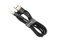 Кабель Baseus Cafule USB - Lightning 2м черный/золотой (CALKLF-CV1) - фото 24794