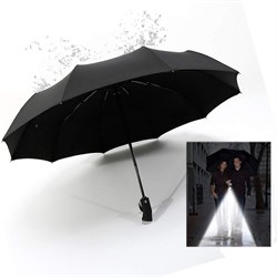 Зонт 90 Points NINETYGO Automatic Reverse Lighting Umbrella с фонариком (90COTNT2008U-BKOO-OS) черный - фото 27355
