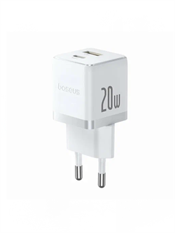 Сетевое зарядное устройство Baseus Palm 20W 1xUSB-A 1xUSB-C PD QC 3.0 (CCZC20UE) P10111608213-00 белый 6932172672744 - фото 33301