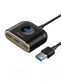 Хаб / USB-концентратор Baseus Square Round 4in1 USB HUB Adapter USB 3.0 - USB 3.0+3xUSB 2.0 (CAHUB-AY01) 6953156297104 - фото 33899