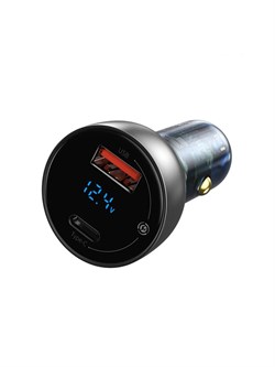 Автомобильное зарядное устройство Baseus Particular Digital Display PD 3.0 QC 4 USB+Type-C CCKX-C0G Синий 6953156223189 - фото 34034