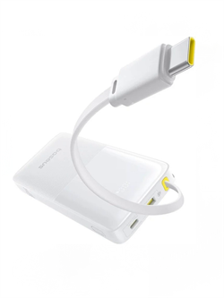 Внешний аккумулятор Baseus Bipow 2 Power Bank with USB-C Cable 10000mAh PPBD2-1W20 (P10077101213-00) белый 6932172670870 - фото 34121