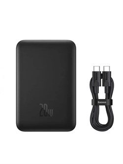 Внешний аккумулятор с беспроводной зарядкой Baseus Magnetic Mini Air Wireless Fast Charge PPCXM10A P10059001113-00 10000mAh 20W черный 6932172636166 - фото 35357