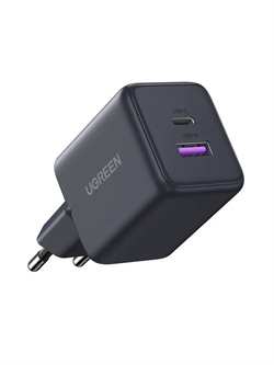 Сетевое зарядное устройство UGREEN X516 (55539) 30W USB-C + USB-A GaN Fast Charger EU черный 6941876260140 - фото 35947