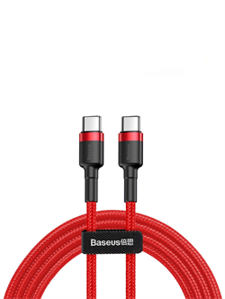 Кабель Baseus Cafule Series Type-C PD2.0 3А 1м красный/черный (CATKLF-G09) 6953156285194 - фото 36306