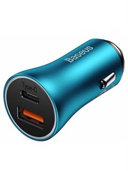 Автомобильная зарядка Baseus Dual Fast Charger Car 60W U+C CCJDZ-MC (CGJP000103) голубой 6932172608019 - фото 36783