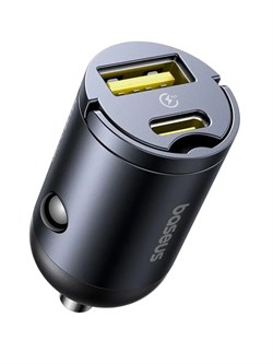 Автомобильное зарядное устройство Baseus Tiny Star Mini Quick Charge Car Charger U+C Port 30W VCHXX-UC C00035001121-02 черный 6932172677206 - фото 36811
