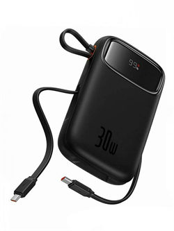 Внешний аккумулятор Baseus Qpow 2 Digital Display Fast Charge 10000 мАч 30W PPQD4-10C (P10055008113-00) черный 6932172667740 - фото 37053