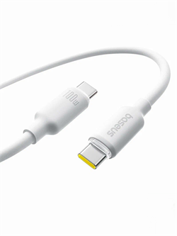 Кабель Baseus Foamed Silicone USB Type-C - USB Type-C Fast Charging Data Cable 100W (E0426701) 1метр, белый 6932172693794 - фото 37097