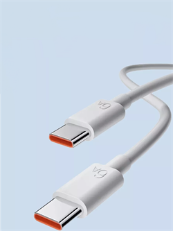 Кабель для быстрой зарядки Xiaomi 6A Type-C - Type-C data cabel 1метр BHR7587CN белый 6941812742884 - фото 37231