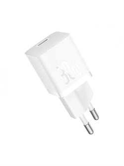Сетевое зарядное устройство Baseus GaN5 Fast Charger mini 1C 30W CCGAN30E5-M CCGN070502 Белый 6932172624446 - фото 37463