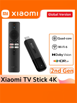 ТВ приставка медиаплеер Xiaomi TV Stick 4K 2nd Gen (MDZ-33-AA) Global черный 6941948707108