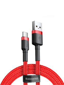 Кабель Baseus Cafule USB - Type-C 2А 2м CATKLF-C09 красный/черный 6953156278226 - фото 38104
