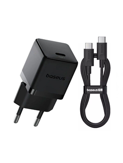 Сетевое зарядное устройство Baseus Palm Fast Charger 20W 1xUSB-C с кабелем Type-C PD QC 3.0 (CCZC20CE) P10111602113-01 черный 6932172677411 - фото 38314