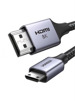 Кабель Ugreen 8K 60Hz mini HDMI - HDMI 48Gbps HD163 15515 2м черный 6941876215157