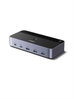 Переключатель двухпортовый UGREEN AK500 (55455) HDMI Dual Monitor KVM Switch 2 in 2 Out серый 6941876254552