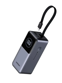 Внешний аккумулятор со встроенным кабелем UGREEN PB723 (55365B) 130W Power Bank 20000mAh серый 6941876263165