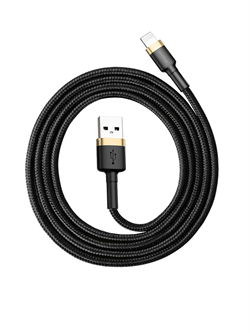 Кабель Baseus Cafule USB - Lightning 1м черный/золотой (CALKLF-BV1) 6953156274990
