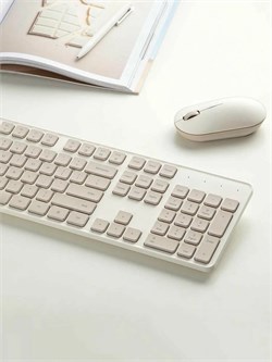 Беспроводная клавиатура Xiaomi Wireless keyboard and Mouse Set 2 WXJS02YM BHR8409CN Русско-Английская раскладка кремовый 6941812778524