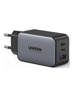 Сетевое зарядное устройство UGREEN CD244 (10335) Nexode 65 Вт USB-A + 2хUSB-C GAN Fast Charger EU серый 6957303813353