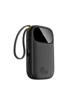 Внешний аккумулятор Baseus QPow 3 EnerFill FC31 Digital Display Power Bank встроенный кабель 20000mAh 45W  PPQD3-2040 (P10082105123-00) черный 6932172691110