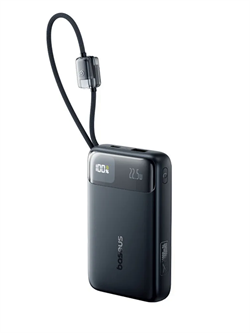 Внешний аккумулятор Baseus QPow 3 EnerFill FC11 Digital Display Power Bank встроенный кабель Type-C, Lightning 20000mAh 22.5W E0027S (E0027S04) черный 6932172699871