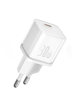 Сетевое зарядное устройство Baseus GaN5 Fast Charger mini 1C PD 30W CCGAN30E5-S P10162504213-00 белый 6932172648671