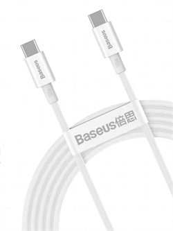 Кабель Baseus Superior Series Fast Charging Data Cable Type-C - Type-C 100W 2м CATYS-С02 белый 6953156208469