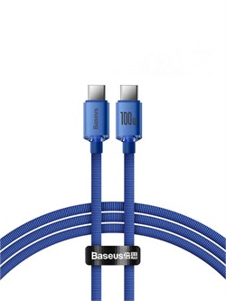 Кабель Baseus Crystal Shine Series Fast Charging Type-C - Type-C 100W 2м CAJY000703 Синий 6932172602901