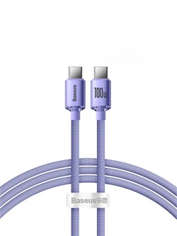 Кабель Baseus Crystal Shine Series Fast Charging Type-C - Type-C 100W 1.2м CAJY000605 Фиолетовый 6932172602888