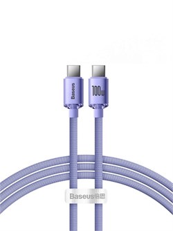 Кабель Baseus Crystal Shine Series Fast Charging Type-C - Type-C 100W 2м CAJY000705 Фиолетовый 6932172602918