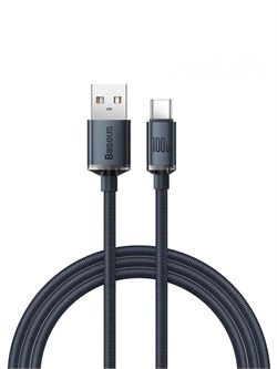 Кабель Baseus Crystal Shine Series Fast Charging Type-C - USB 100W 1.2м CAJY000401 Черный 6932172602802
