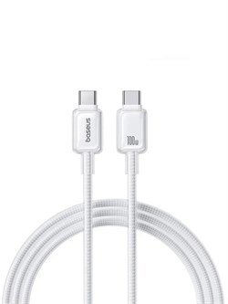 Кабель Baseus Crystal Fast Charging Type-C - Type-C 100W 1 м P10383100211-00 CB000132 Белый 6932172683320