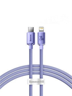 Кабель Baseus Crystal Shine Series Fast Charging USB Type-C - Lightning 20W 1.2м CAJY000205 Фиолетовый 6932172602765