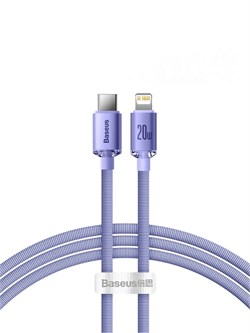 Кабель Baseus Crystal Shine Series Fast Charging USB Type-C - Lightning 20W 2м CAJY000305 Фиолетовый 6932172602796