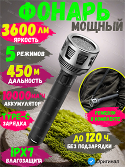 Многофункциональный фонарик EDC NexTool Thunder Searching Flashlight NE20168 черный 6973907631049