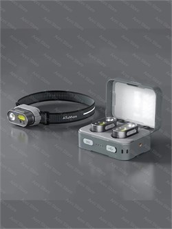 Портативная док станция с 2 налобными фонарями EDC Atuman Duka MH1 Dual light Multifunctional Charging Case Set Серый 6971720841584