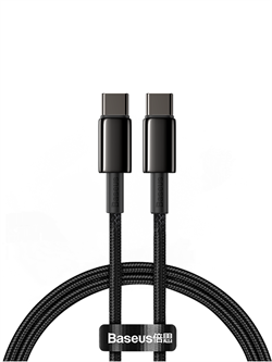 Кабель Baseus Tungsten Gold Fast Charging Data Cable Type-C - Type-C 100W 1м (CATWJ-01) черный 6953156232051