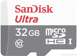 Карта памяти SanDisk Ultra microSDHC Class 10 UHS-I 80MB/s 32GB - фото 6867