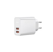 Сетевое зарядное устройство Baseus Speed Dual QC3.0 Quick charger USB+USB 30W белый (CCFS-E02)