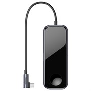 USB-концентратор Baseus Mirror Series Multi-functional HUB (Type-C to 2 x USB3.0 + HDMI + Audio + PD + iWatch wireless charger) (CAHUB-AZ0G) черный