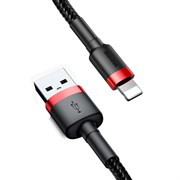 Кабель Baseus Cafule USB - Lightning 2м черный/красный (CALKLF-C19)